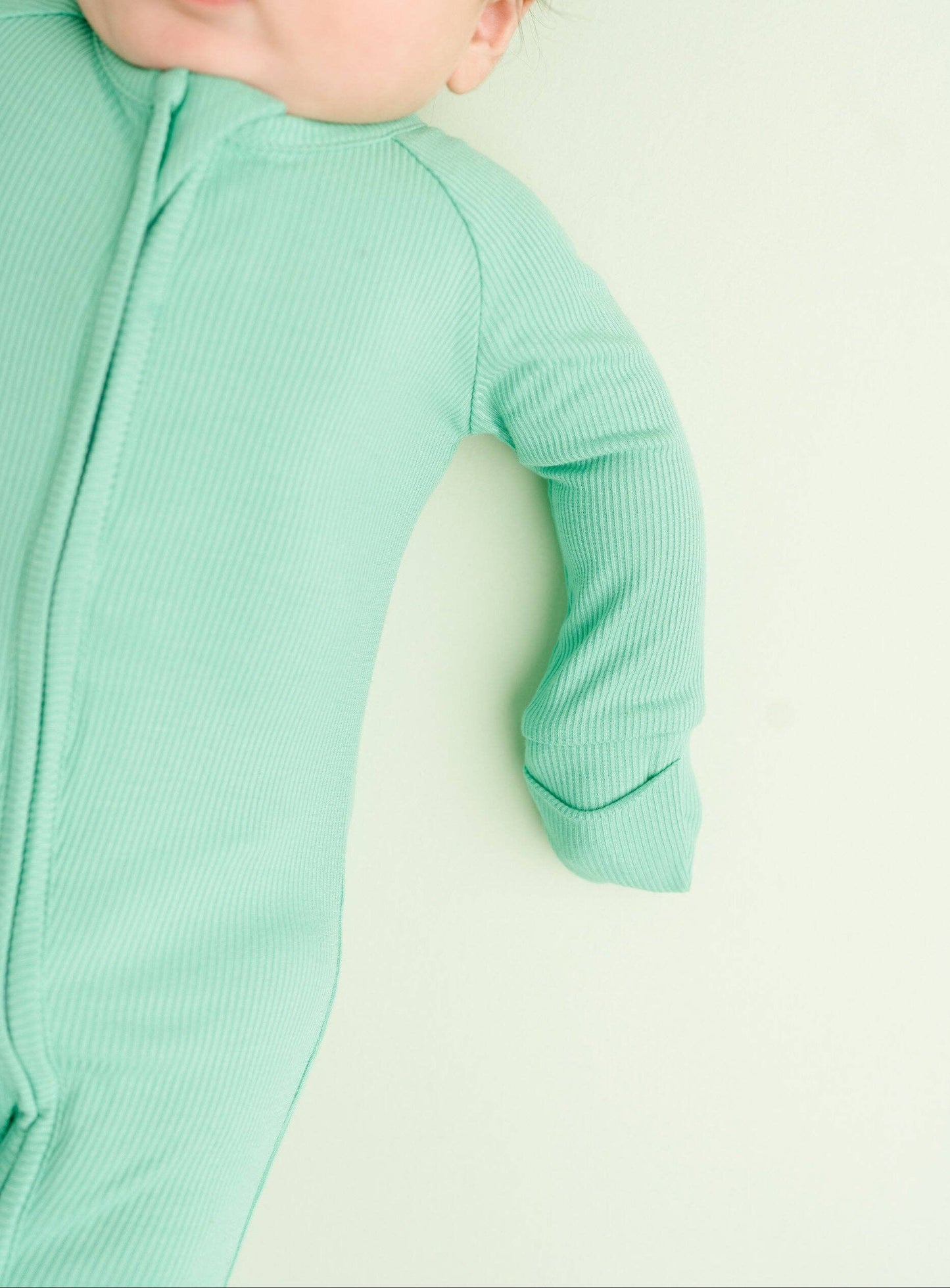 Mint Ribbed Bamboo Sleeper: 12-18M