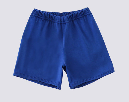 Boys Blue Cotton Elastic Waist Shorts