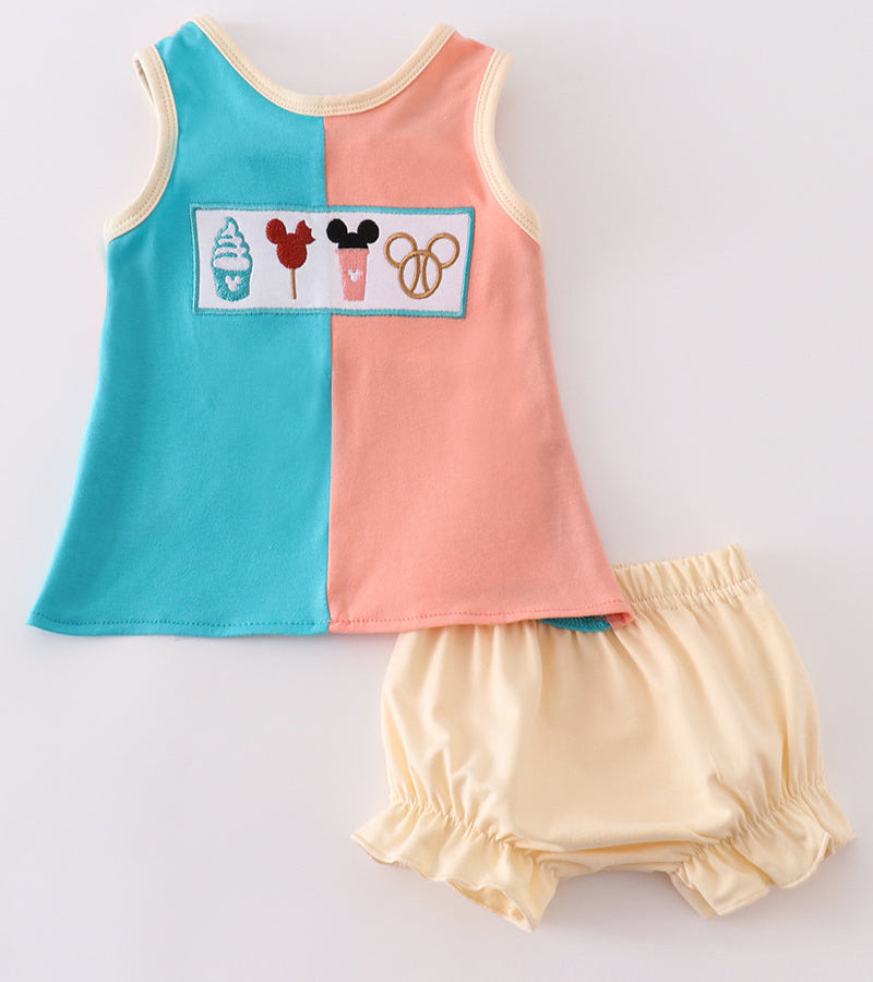 CHARACTER EMBROIDERY GIRL BLOOMER SET
