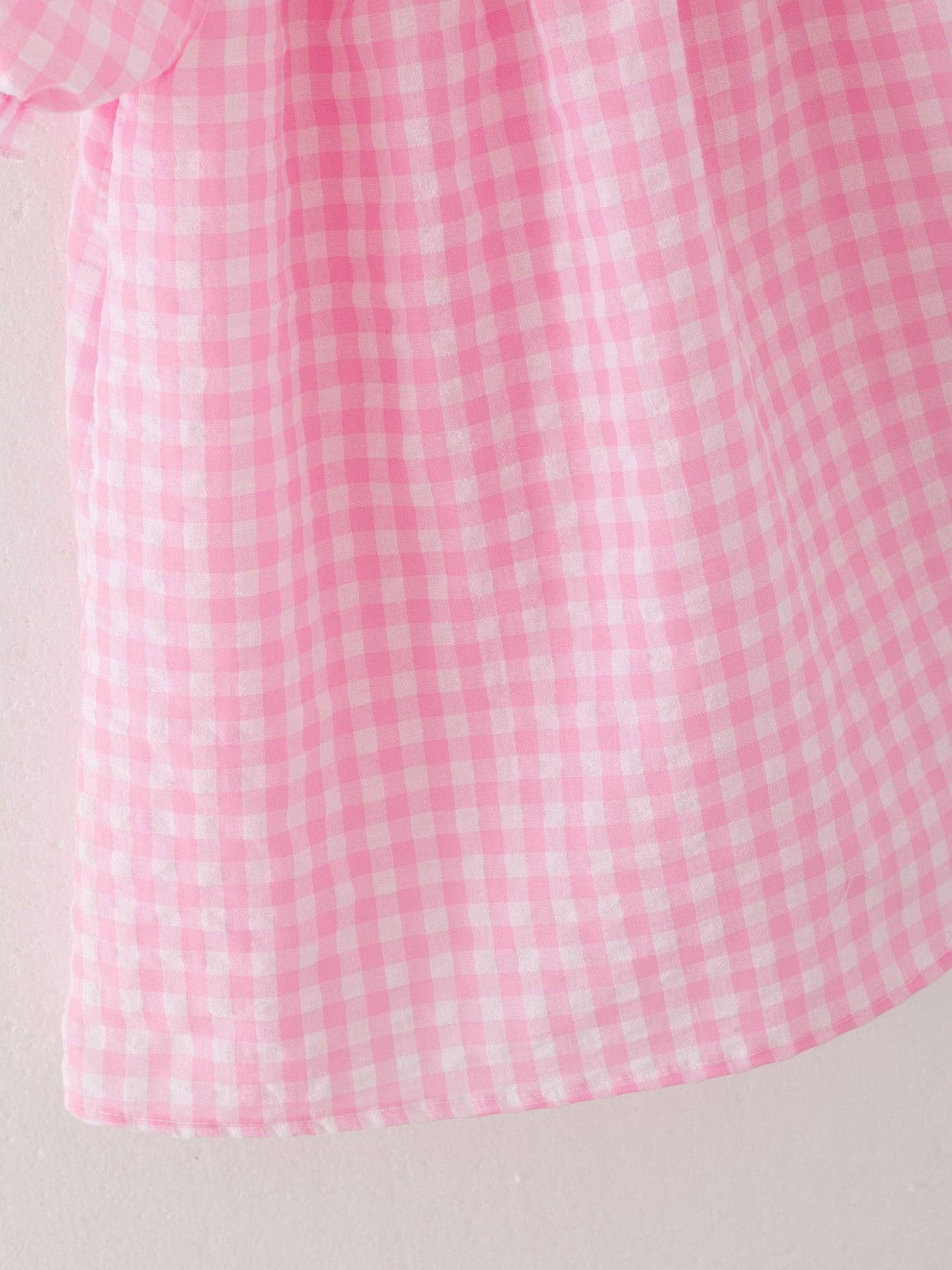 Farm Pink Smocking Embroidered Girls Dress:
