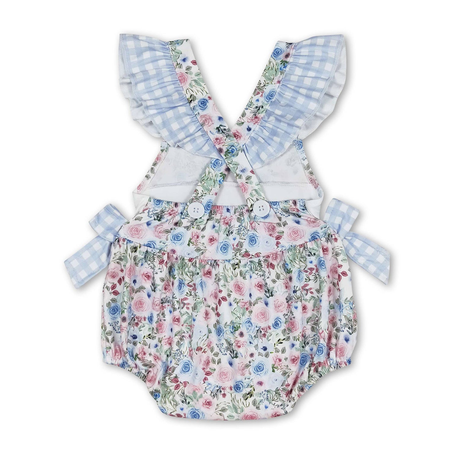 Daddy's girl flutter sleeves floral baby girls romper: 12-18M