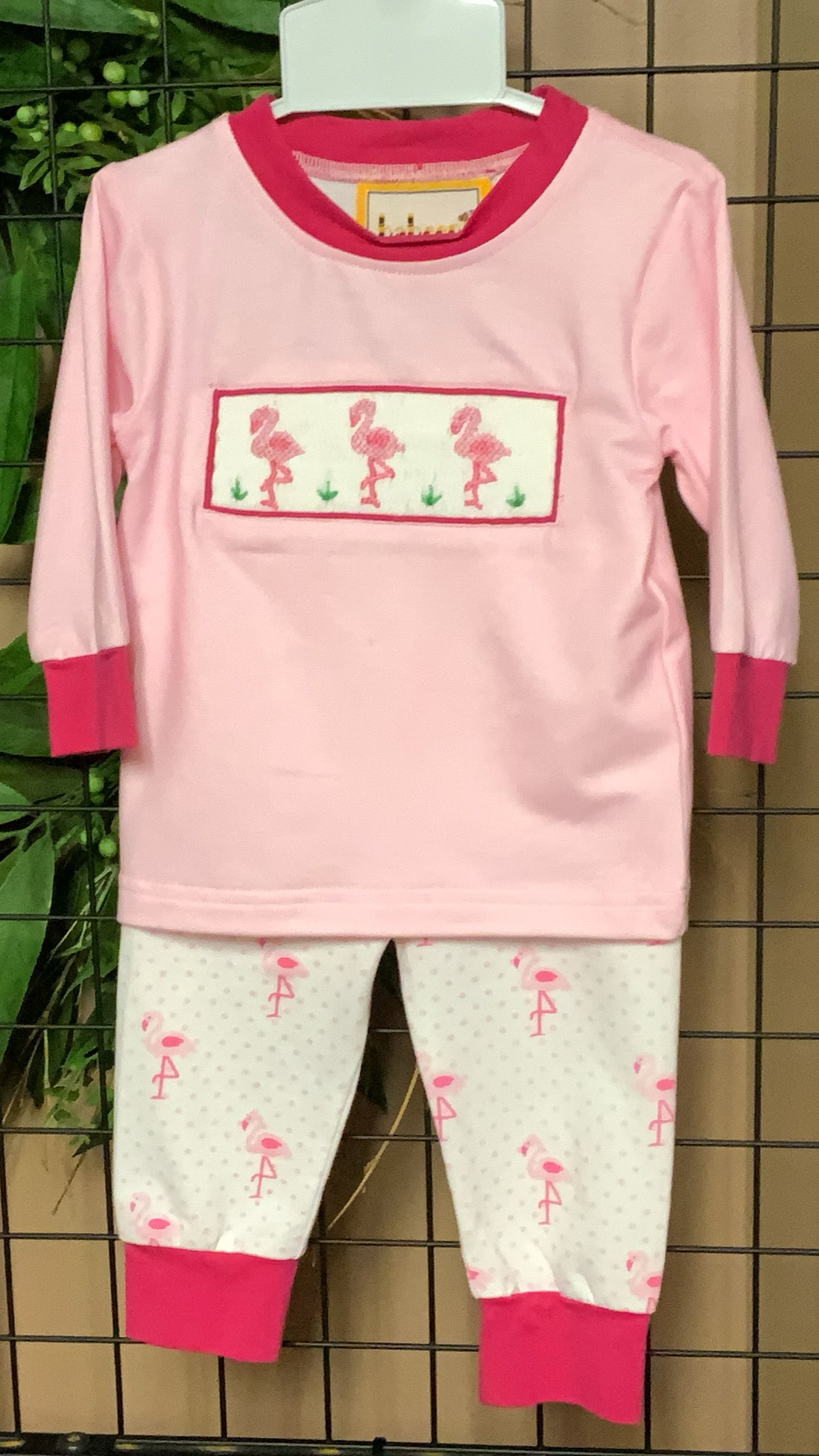Pink Flamingo Smocked Lounge 2 Piece Set