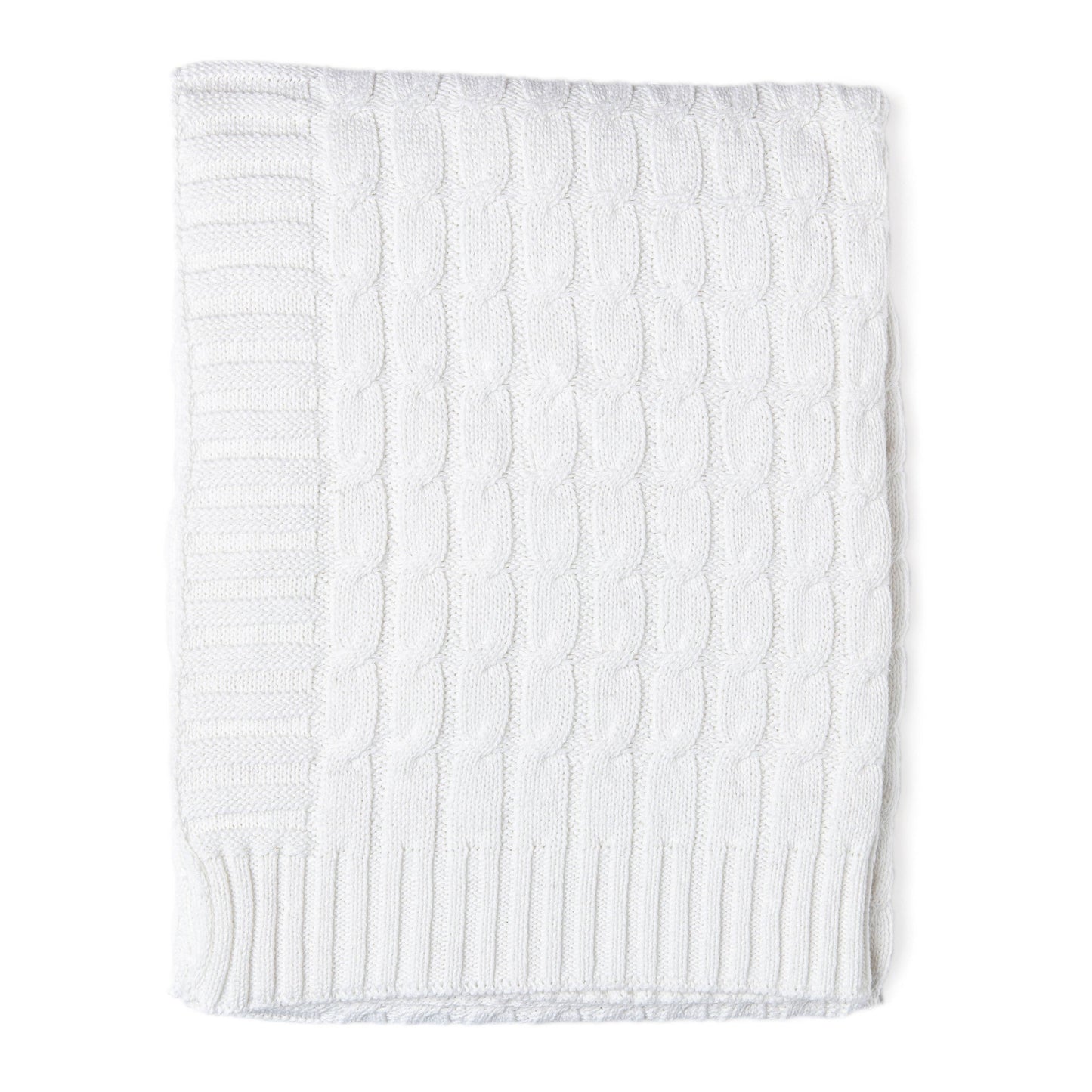 White Cable Knit Blanket