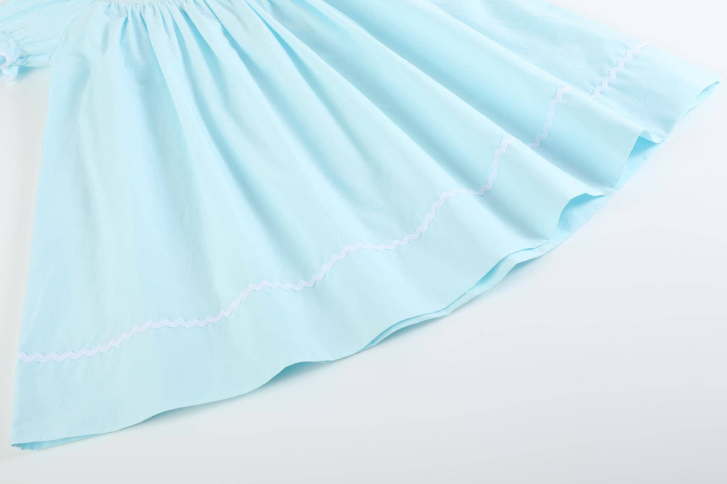 Light Blue Daisy Smocked Bishop Dress: