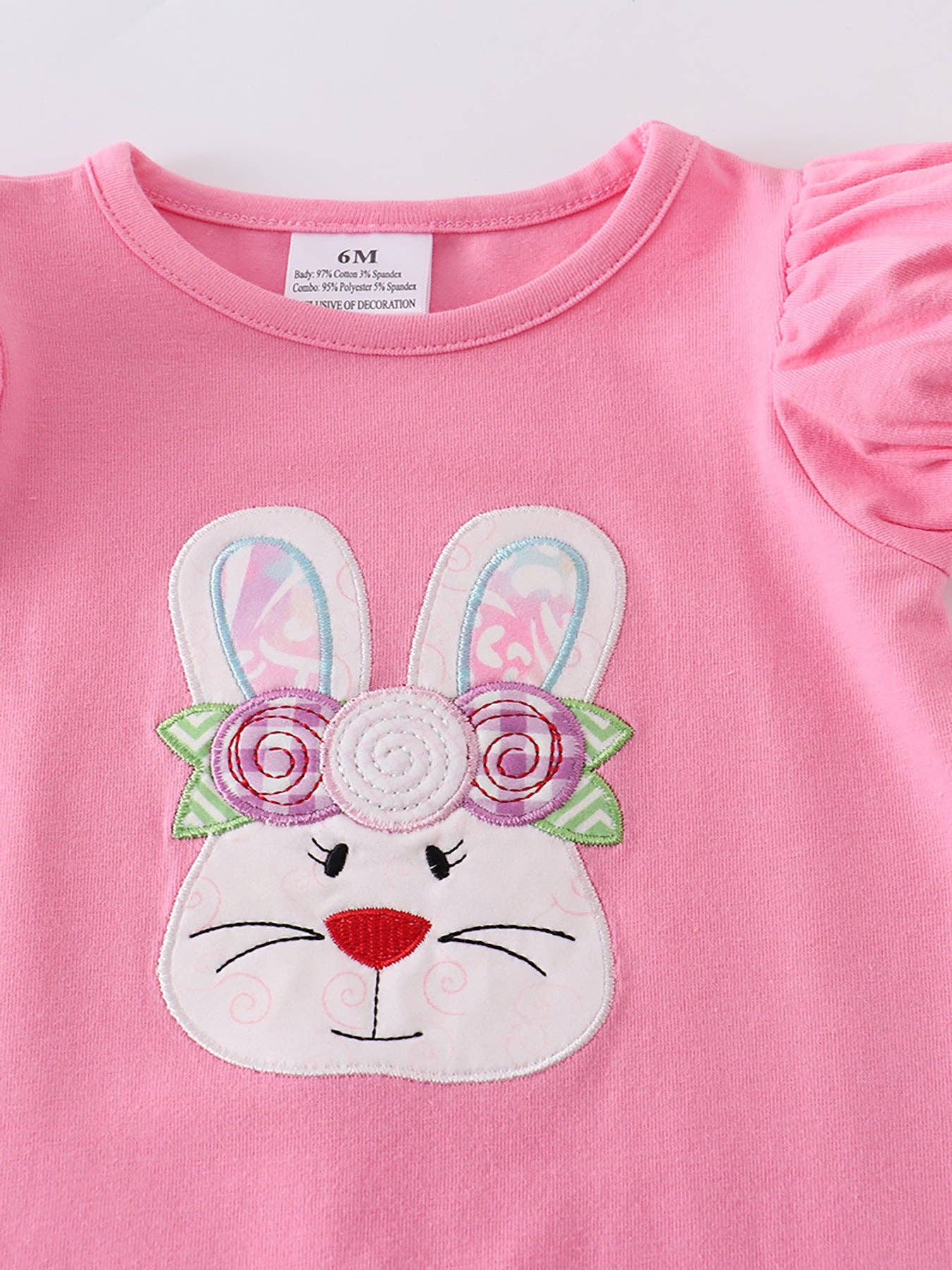 Magenta/Pink plaid rabbit ruffle baby romper: