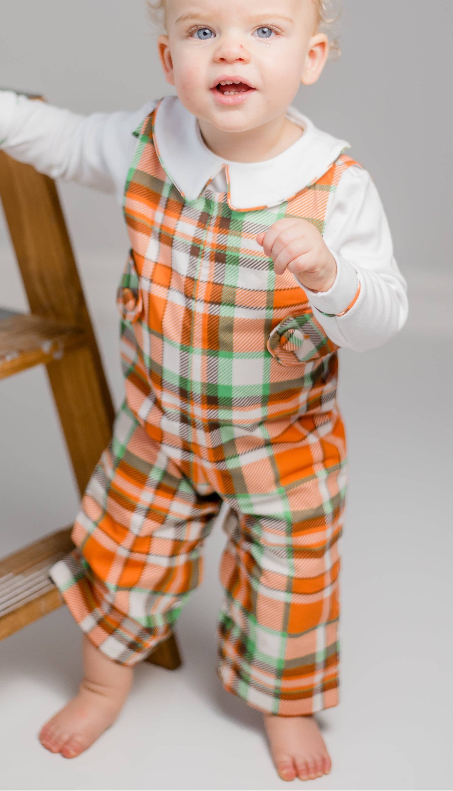 Autumn Plaid Boys Jonjon & Knit Shirt Set