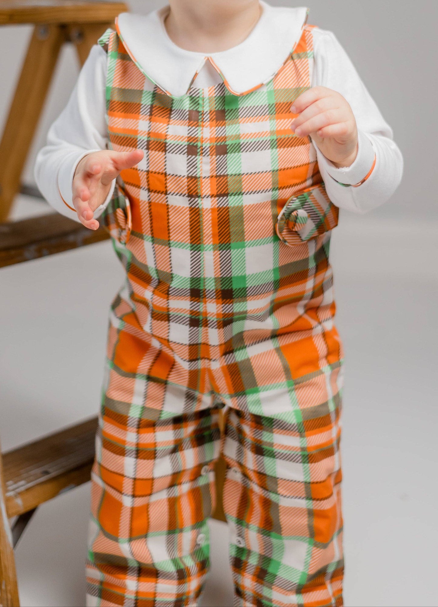 Autumn Plaid Boys Jonjon & Knit Shirt Set