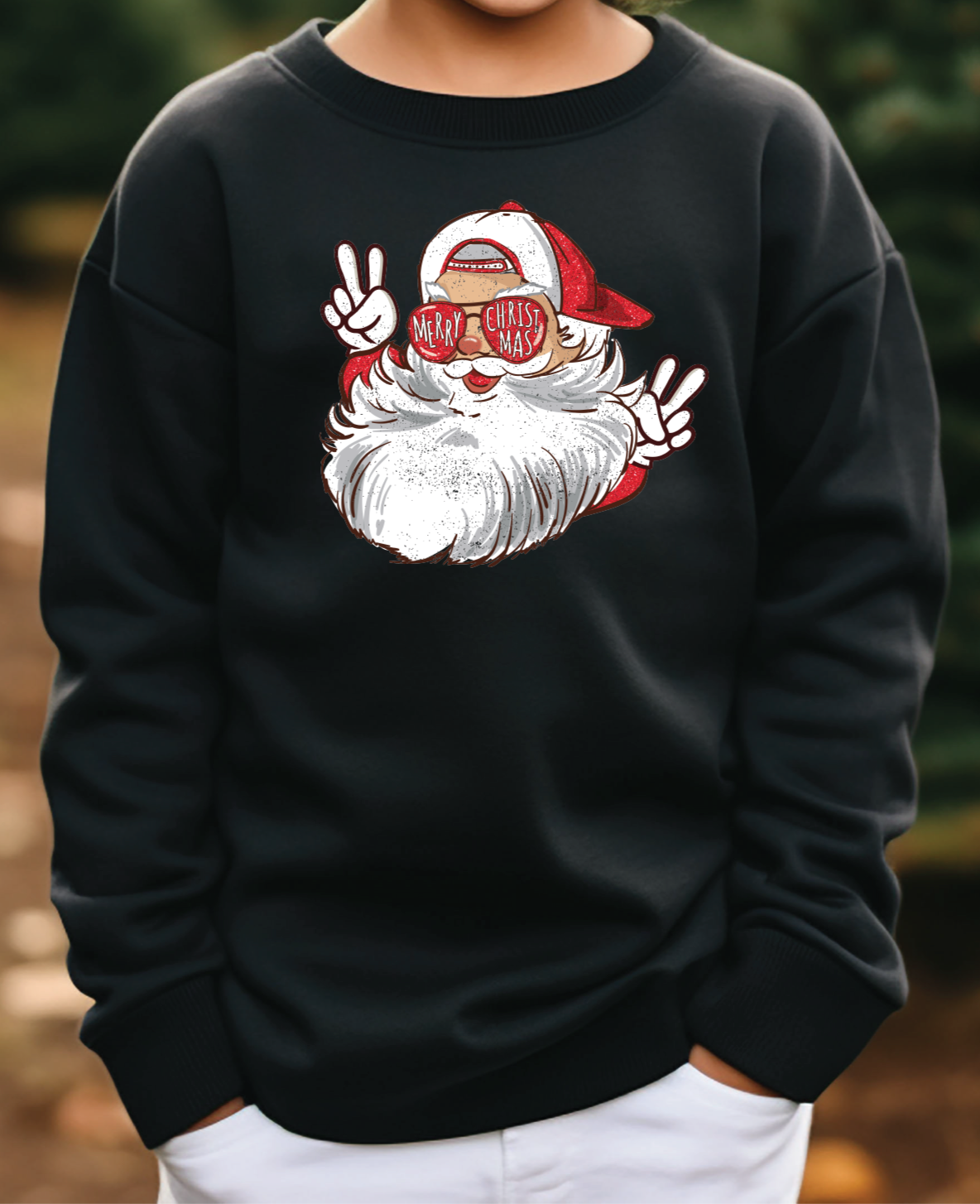 Boy Christmas Cool Santa Youth Sweatshirt
