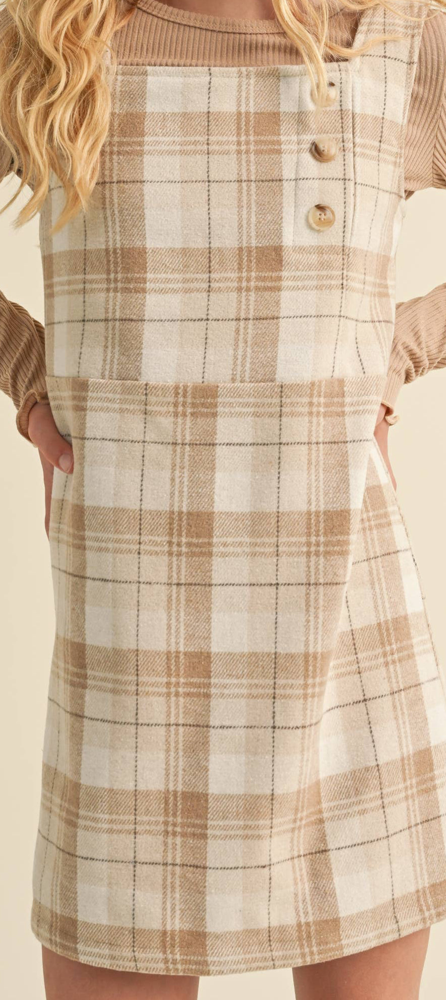 TWEEN KIDS GIRLS PLAID SHEATH DRESS-JUMPER