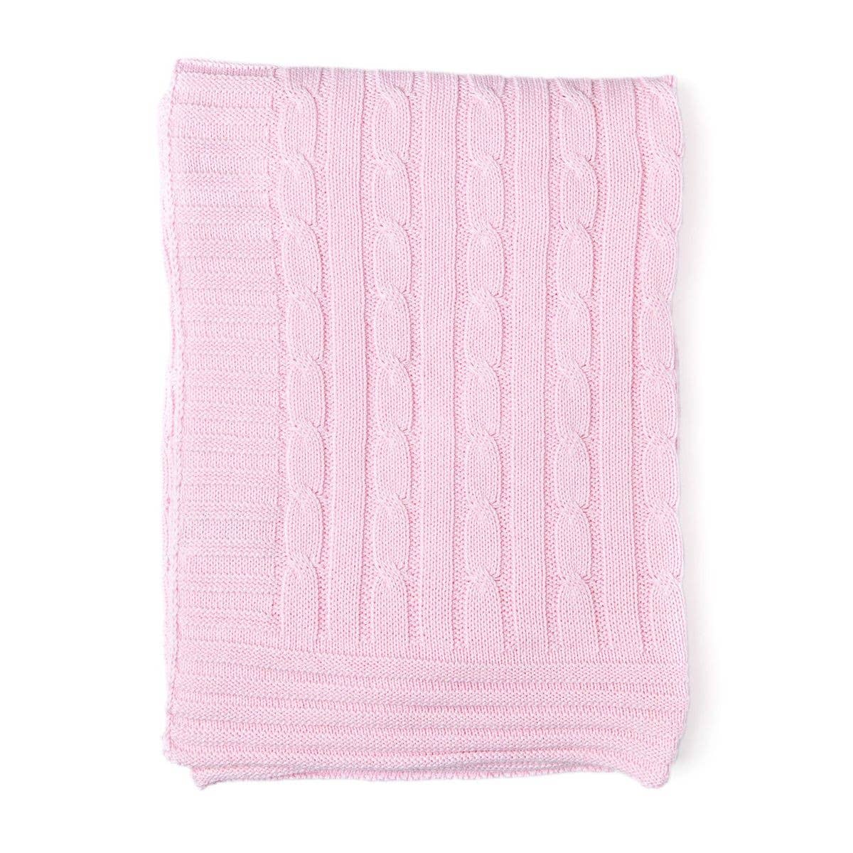 Pink Cable Knit Blanket