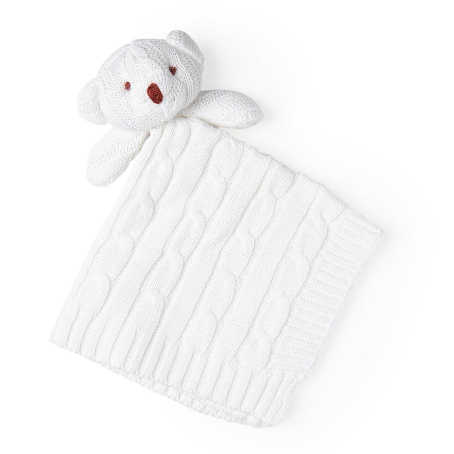 Cable Knit Bear Security Blanket: Pink