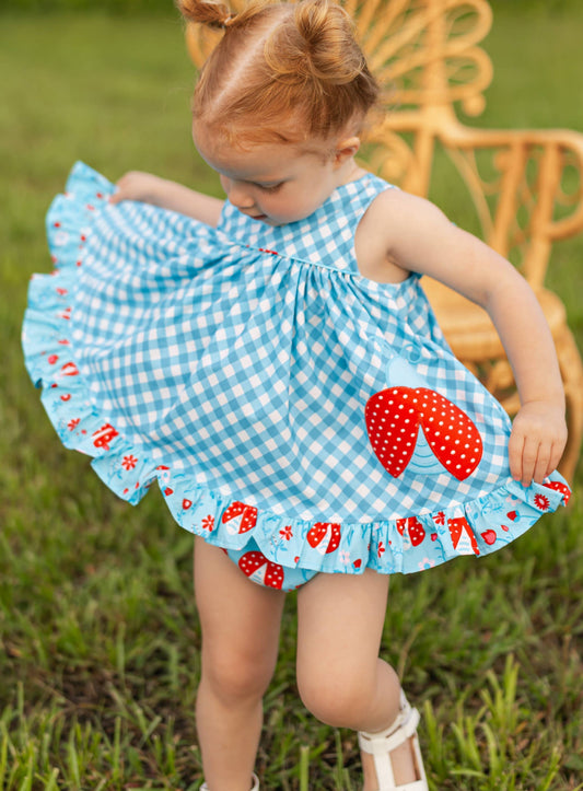 Lady Luck Lady Bug Appliquéd Swing Top & Ruffle Bloomer Set