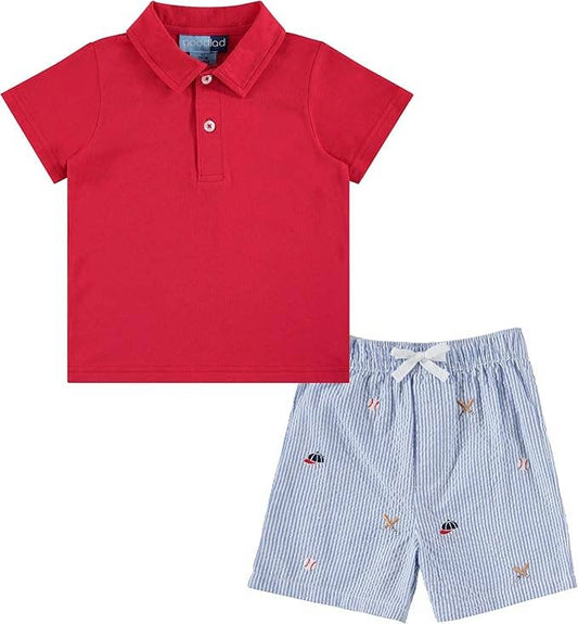 Good Lad Toddler Boys Embroidered Short Sets: