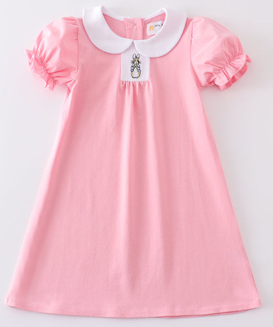 PINK EASTER BUNNY(Peter Cottontail) EMBROIDERY DRESS 12M
