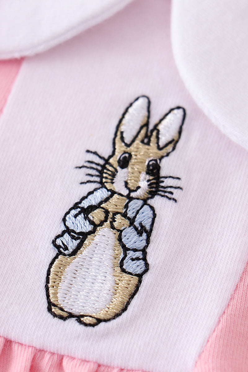 PINK EASTER BUNNY(Peter Cottontail) EMBROIDERY DRESS 12M