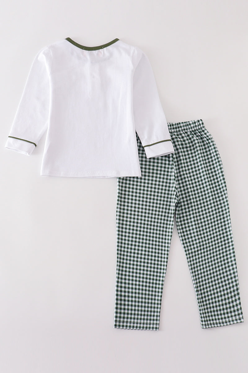 PREMIUM GREEN PLAID BOY PANTS SET