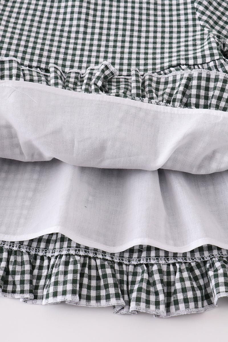 GREEN GINGHAM GIRL ROMPER *Perfect for Monogram*