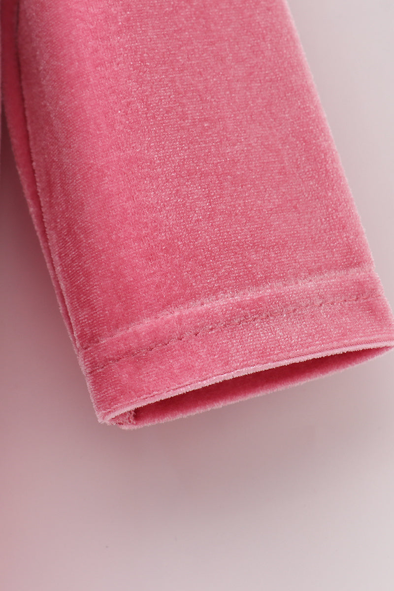 PINK VELVET RUFFLE BUBBLE