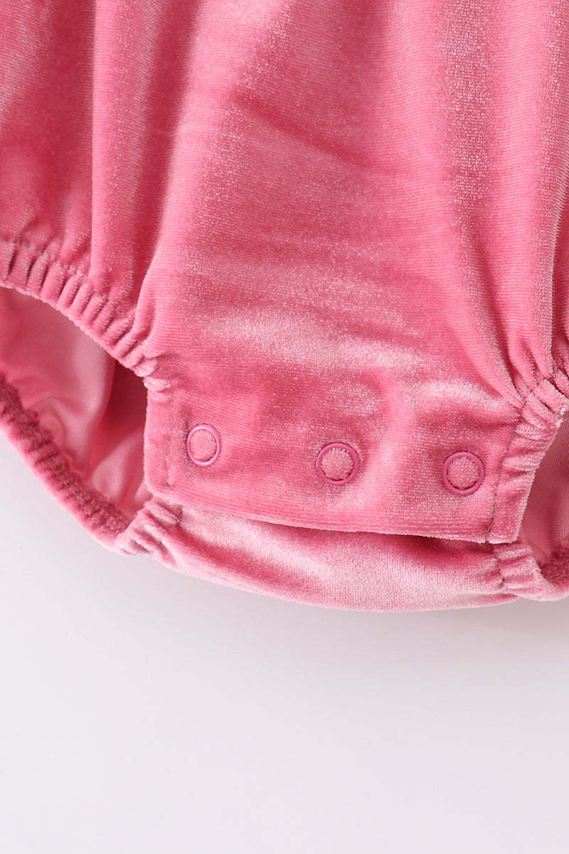 PINK VELVET RUFFLE BUBBLE