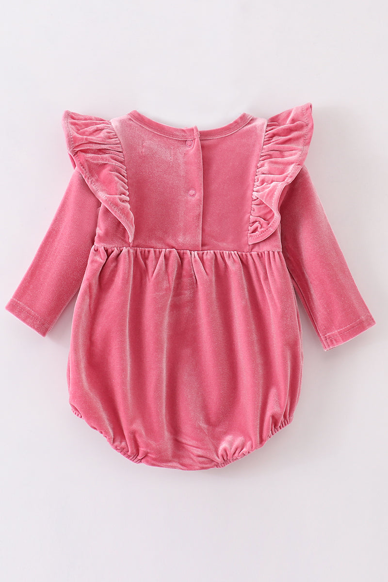 PINK VELVET RUFFLE BUBBLE