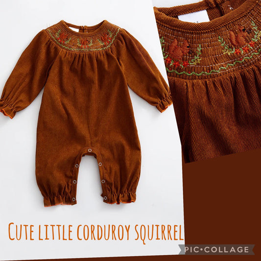 Cord Fall Romper for  Baby Girl