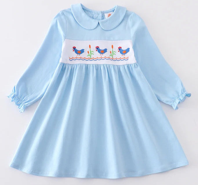Premium Chicken Embroidery Girl Dress Size 4
