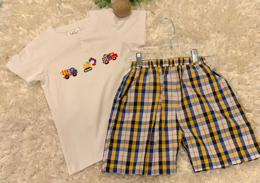 Heavy Equipment French Knot Shirt and Short Set