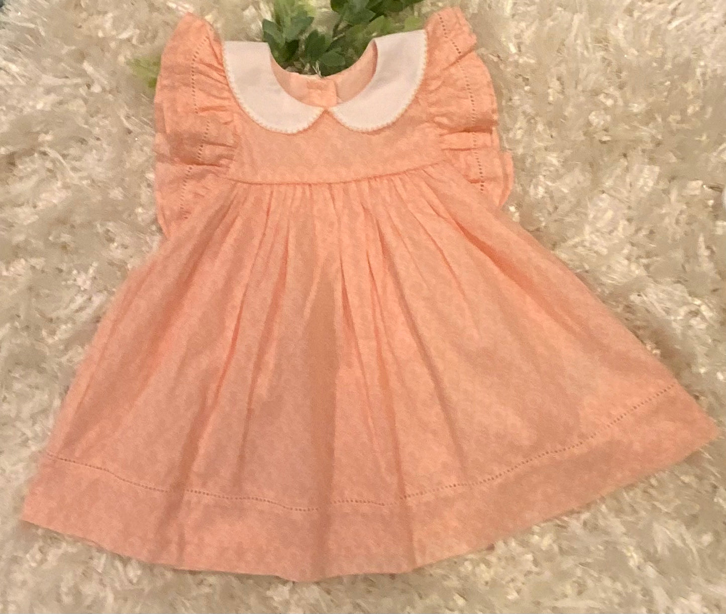 Orange Floral Butterfly Sleeve Dress