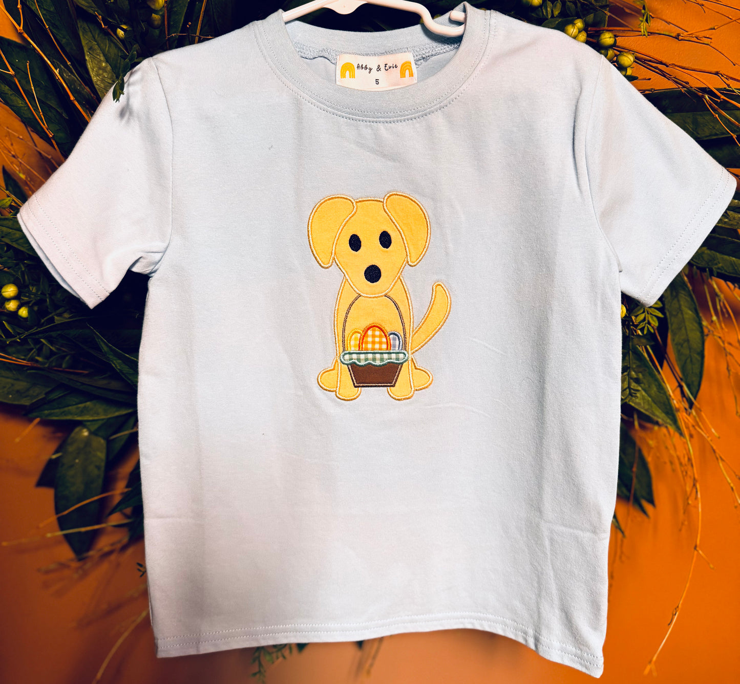 Premium Blue Dog Applique' Boy Shirt