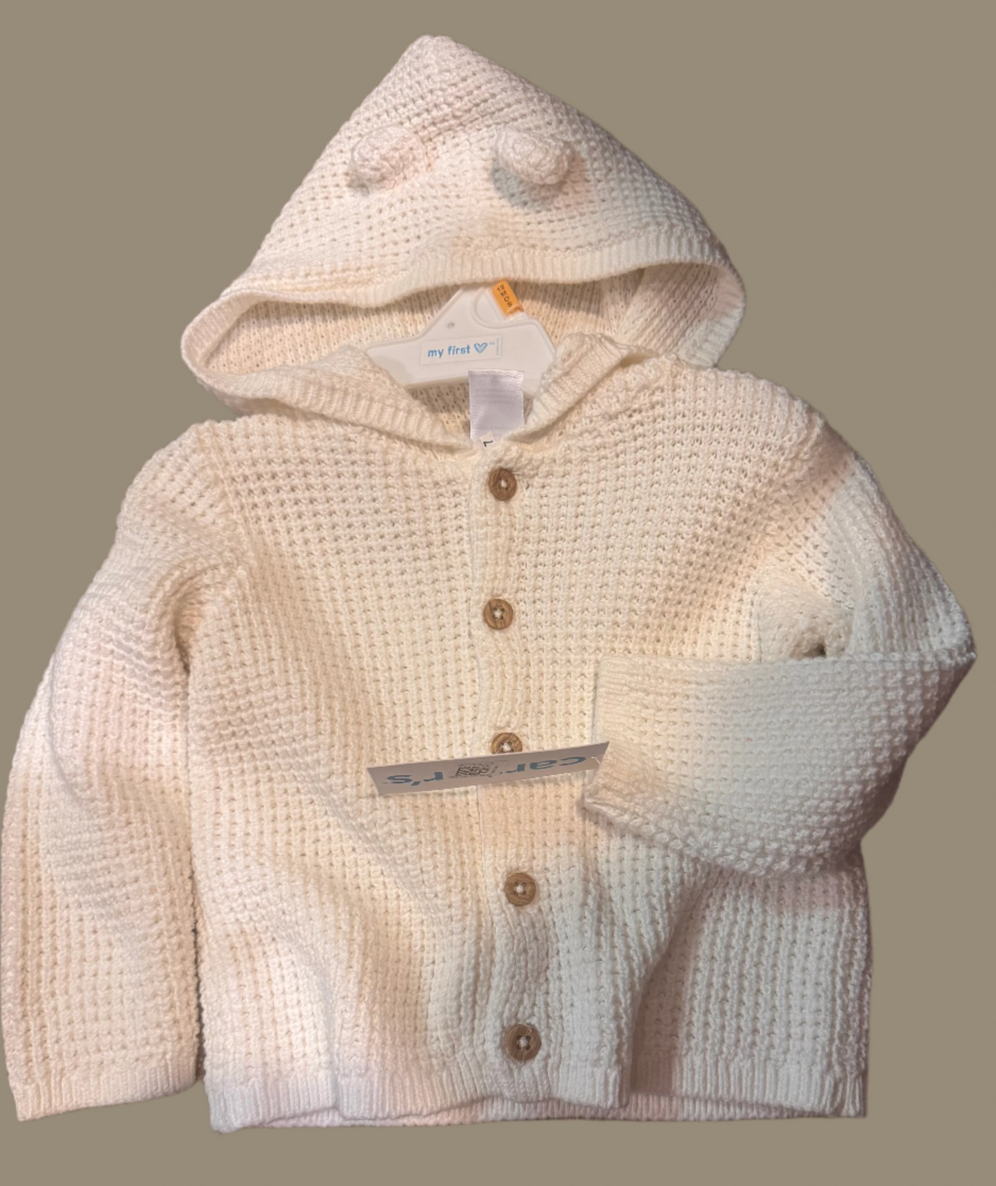 Creamy/Beige Baby Sweater w/Hood