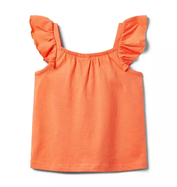Circle Trim Ruffle Top
