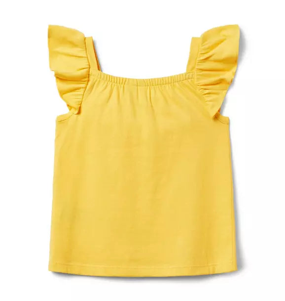 Circle Trim Ruffle Top