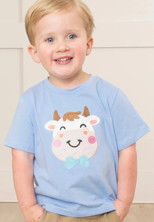 Light Blue Embroidered Sweet Cow Shirt Size 5