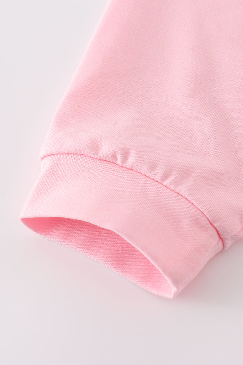 PINK HALLOWEEN LIL' BOO CHENILLE PATCH SWEATSHIRT