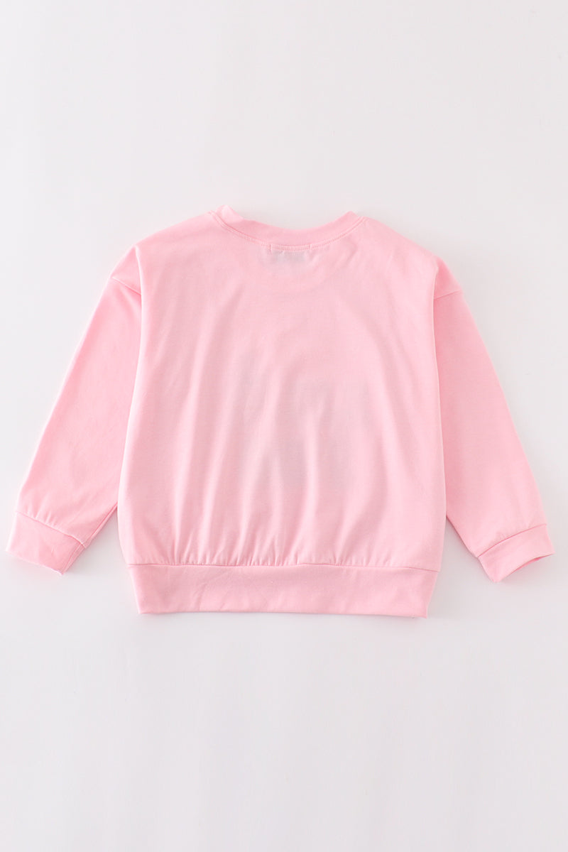 PINK HALLOWEEN LIL' BOO CHENILLE PATCH SWEATSHIRT