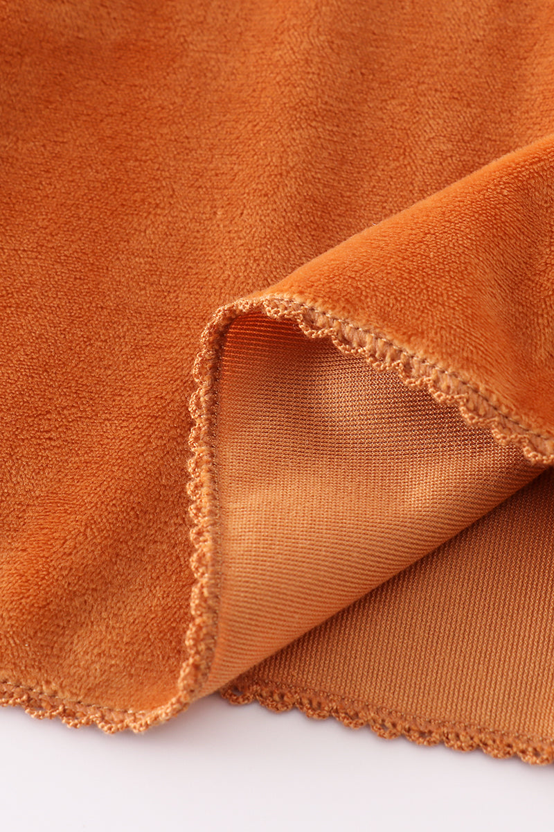 CARAMEL VELVET DRESS