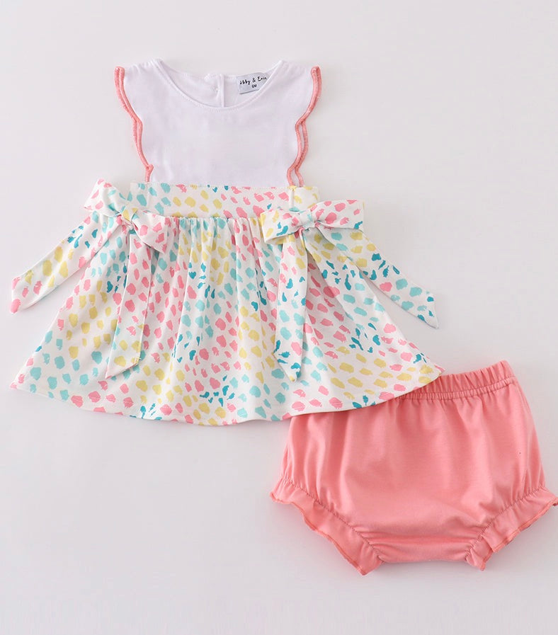 PASTEL LEOPARD  GIRL BLOOMER SET