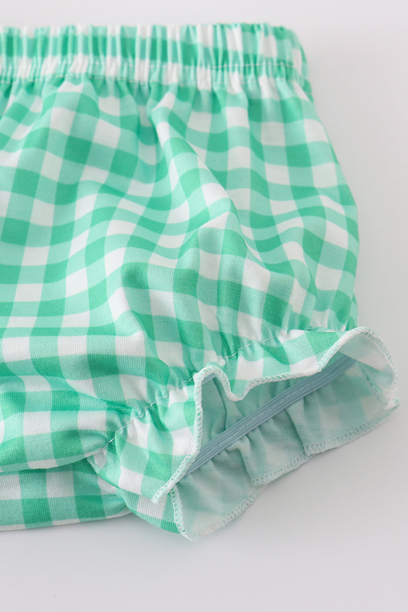 GREEN LEMON PIRNT GIRL BLOOMER SET