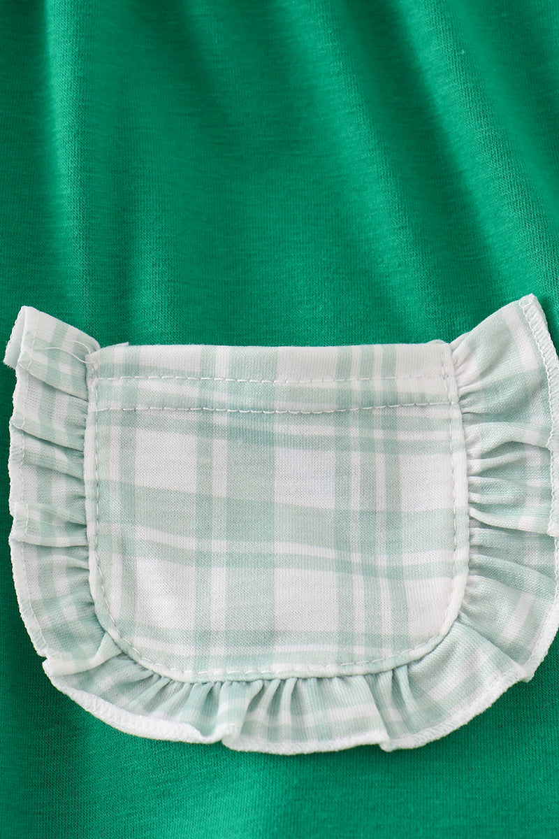 GREEN FARM EMBROIDERY SMOCKED GIRL BLOOMER SET