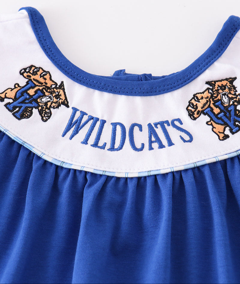 BLUE WILDCATS EMBROIDERY GIRL Short SET