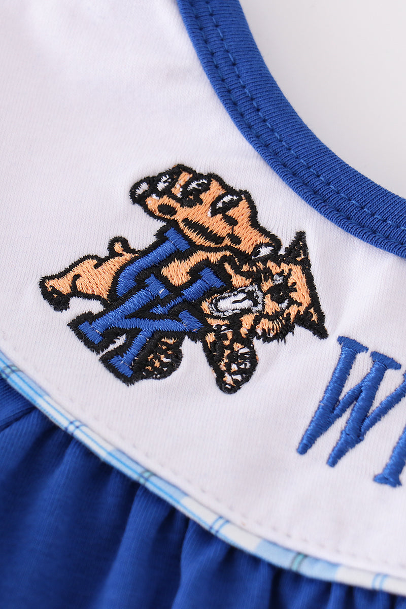BLUE WILDCATS EMBROIDERY GIRL Short SET