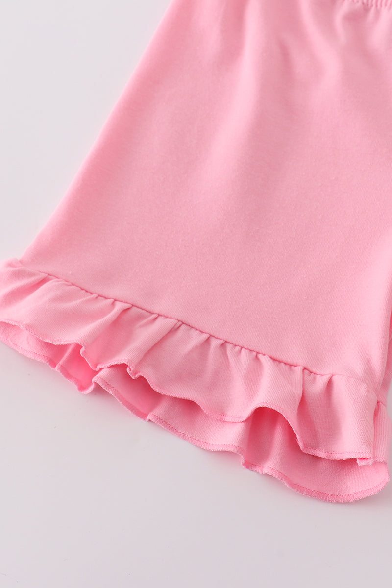 PINK BOW I LOVE MOMMY EMBROIDERY GIRL SET 18M