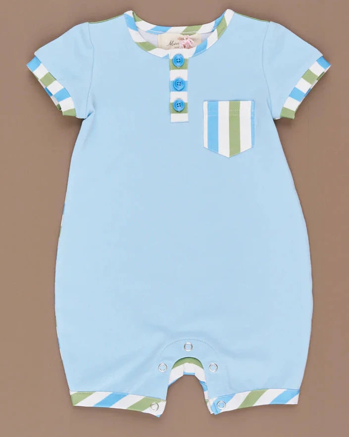 Boys Twist Striped Pocket Romper 12-18M