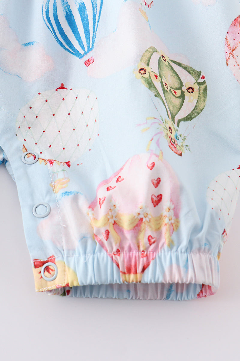 PLATINUM BALLOON PRINT RUFFLE GIRL ROMPER