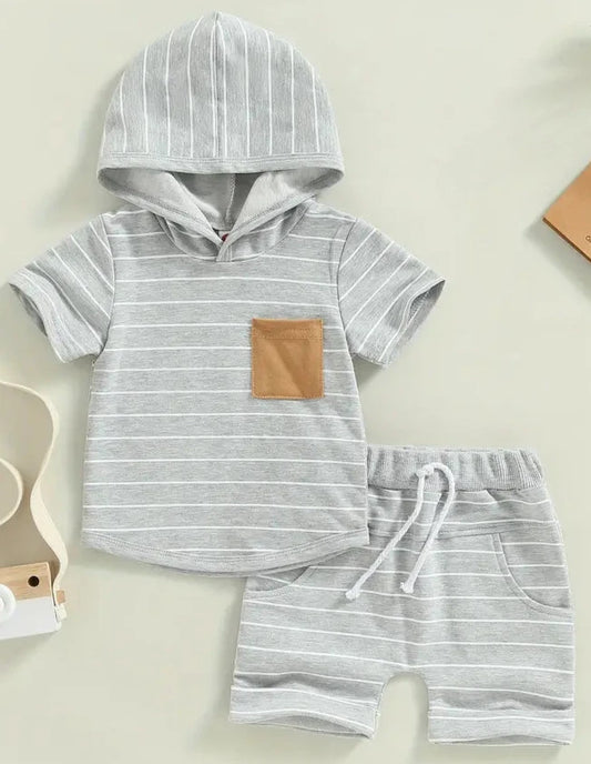 Baby Boys Hooded Sweatshirt and Short Set 6M