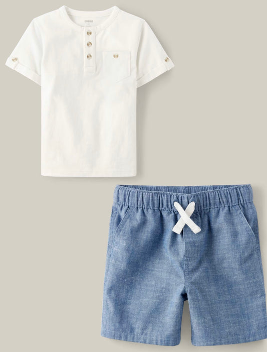 Boys Roll Cuff 2 Piece Set -Prairie Fields