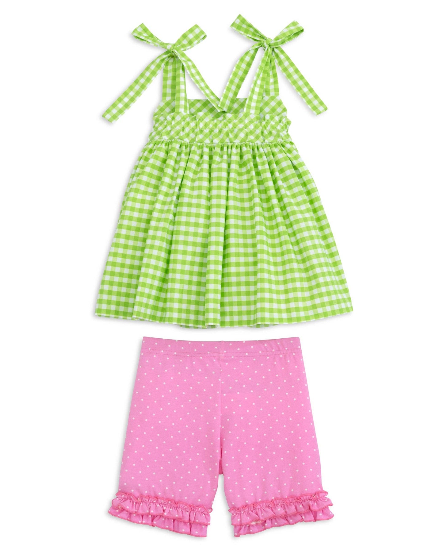 Fore! Girls Golf Tie Shoulder Top & Knit Shorts Set: