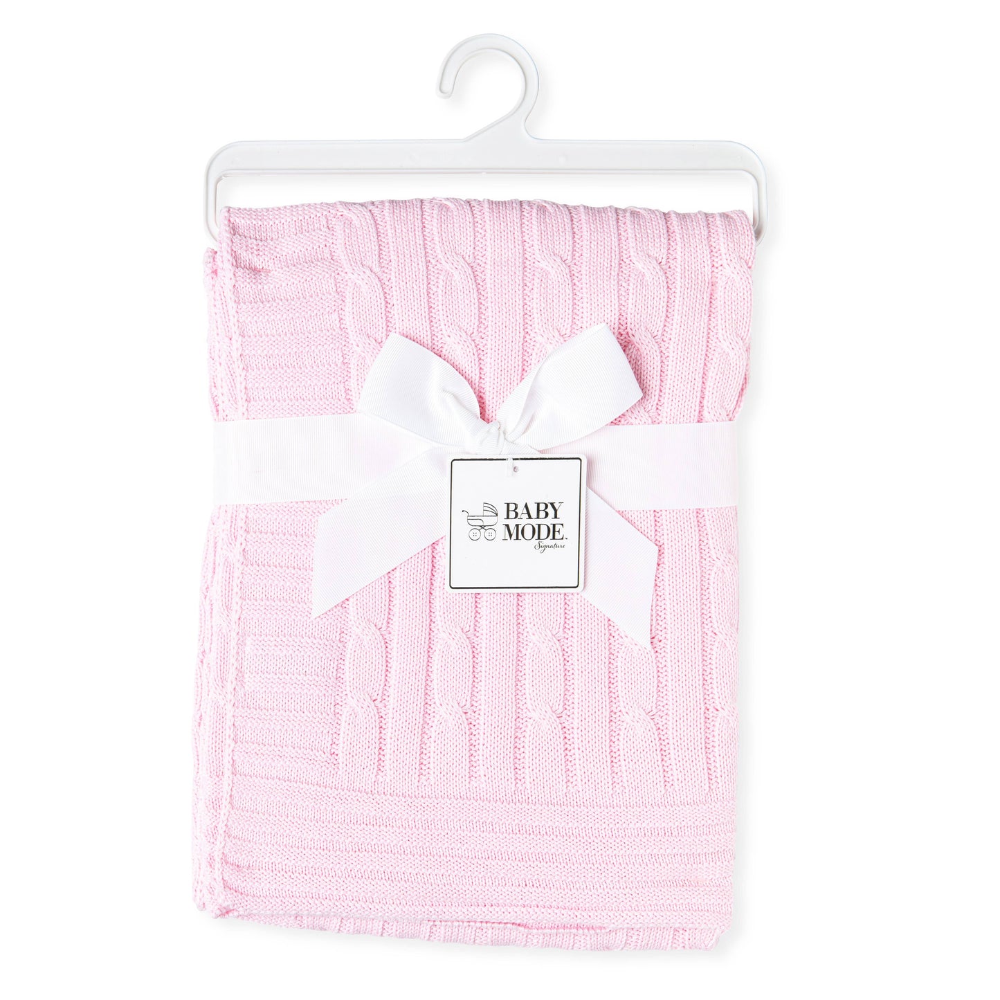 Pink Cable Knit Blanket
