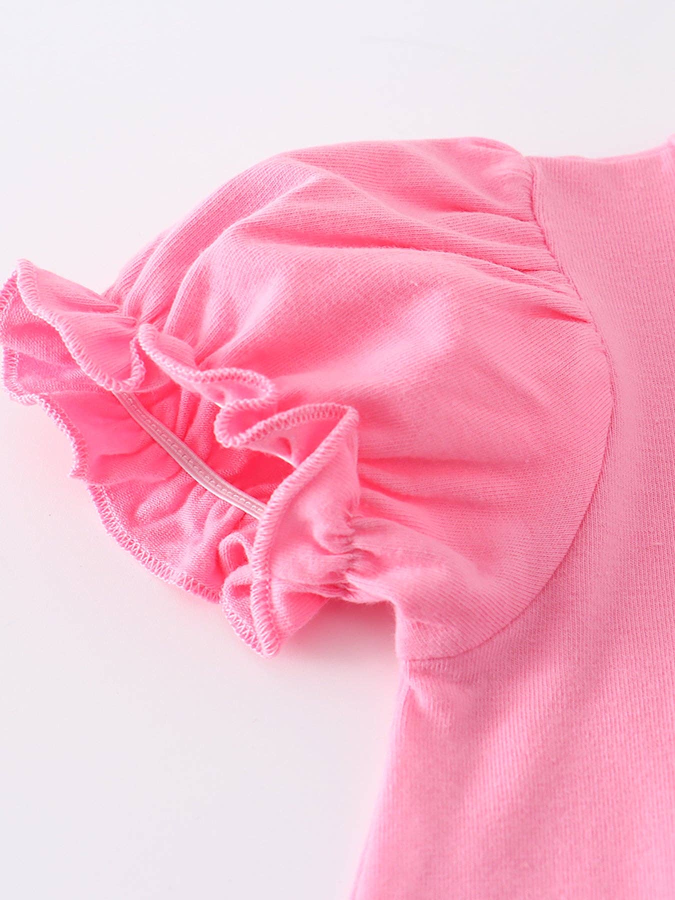 Magenta/Pink plaid rabbit ruffle baby romper: