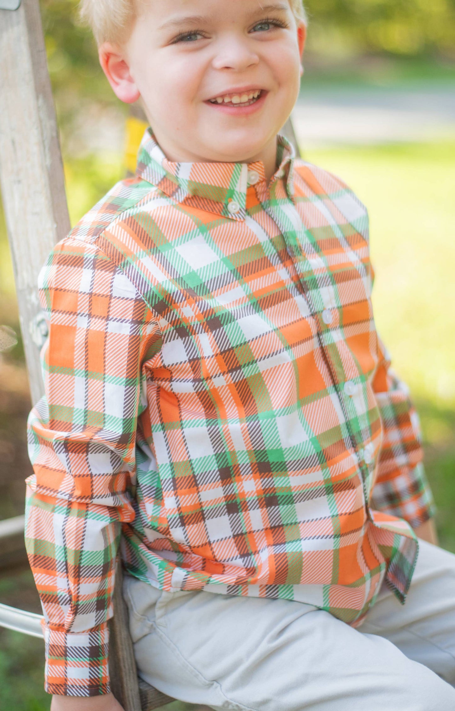 Autumn Plaid Boys' Collared Button Down Shirt